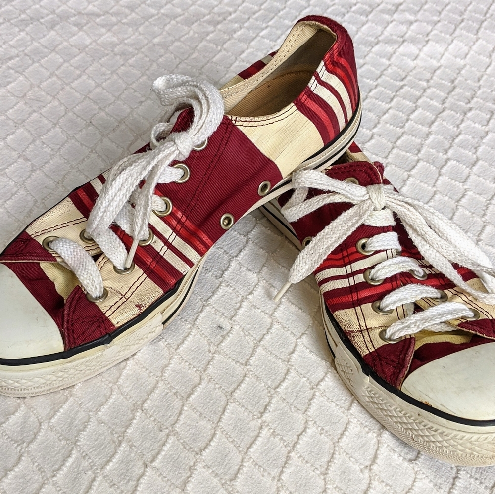 Converse All Stars red stripe sneakers